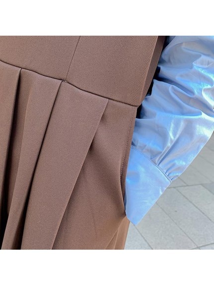 コットンシャツブラウスとジャンパースカートの上品セットアップ　大きいサイズ レディース（ジャンパースカート）sanmaru（サンマル）  09