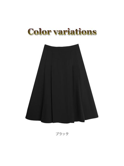 ウエストゴム フロントボックスプリーツの上品なミモレ丈スカート　大きいサイズレディース（ひざ丈スカート）sanmaru（サンマル）  15