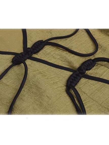 ブラックのパイピングとチャイナボタンが個性的な半袖ワンピース　大きいサイズ レディース（ロング・マキシ丈ワンピース）sanmaru（サンマル）  15