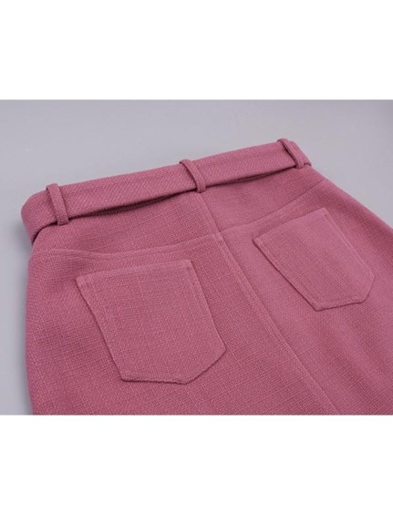 スッキリAライン！ ウールライク ベルト付きショートスカート　大きいサイズ レディース（その他スカート）sanmaru（サンマル）  20