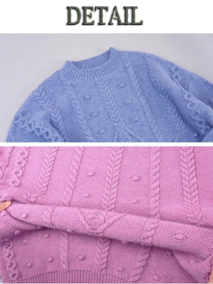 ワンピとしても着られる！模様編み ニットプルオーバー セーター　大きいサイズ レディース（ニット・セーター）sanmaru（サンマル）  11