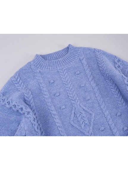 ワンピとしても着られる！模様編み ニットプルオーバー セーター　大きいサイズ レディース（ニット・セーター）sanmaru（サンマル）  19
