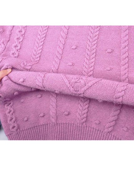ワンピとしても着られる！模様編み ニットプルオーバー セーター　大きいサイズ レディース（ニット・セーター）sanmaru（サンマル）  23
