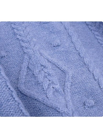 ワンピとしても着られる！模様編み ニットプルオーバー セーター　大きいサイズ レディース（ニット・セーター）sanmaru（サンマル）  24