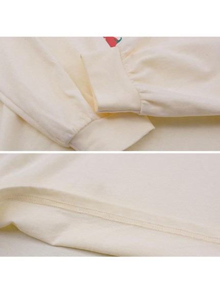 トマトイラストプリント半袖Tシャツ重ね着風プルオーバー　大きいサイズ レディース（カットソー・プルオーバー）sanmaru（サンマル）  22