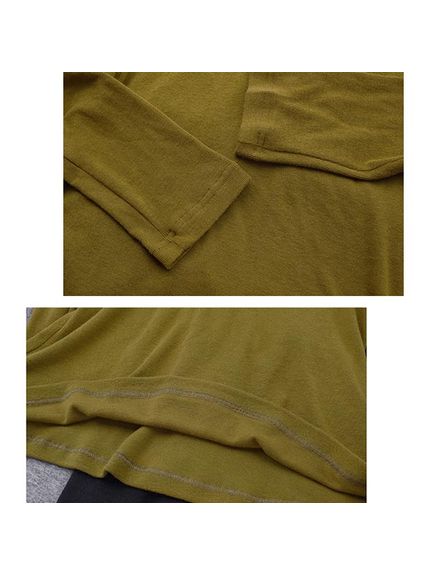 胸窓開きのモードなボトミングシャツ 　大きいサイズレディース（カットソー・プルオーバー）sanmaru（サンマル）  18