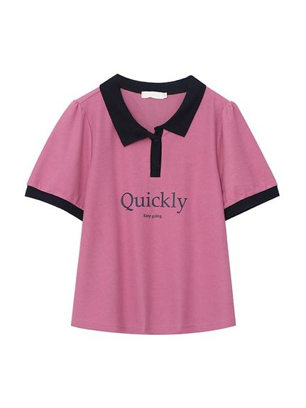 【新着】大人カジュアルなキレイめロゴデザイン 半袖 配色ポロシャツ　大きいサイズレディース（ポロシャツ）sanmaru（サンマル）  17