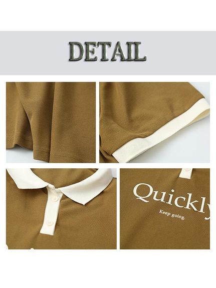 【新着】大人カジュアルなキレイめロゴデザイン 半袖 配色ポロシャツ　大きいサイズレディース（ポロシャツ）sanmaru（サンマル）  21