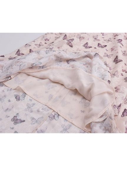 立体花刺繍の半袖ジャケットと蝶柄肩紐ワンピースのセットアップ（セットアップ（トップス＆ボトム））sanmaru（サンマル）  13