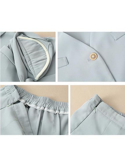 シングルブレスト半袖ジャケット+プリーツスカートスーツ（セットアップ（トップス＆ボトム））sanmaru（サンマル）  10