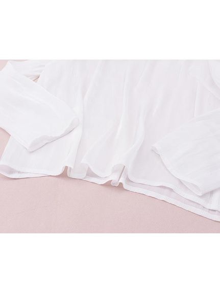 ホワイトブラウスとニット生地ジャンパースカートのお洒落なセットアップ 　大きいサイズレディース（ジャンパースカート）sanmaru（サンマル）  12