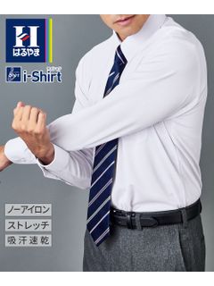 【大きいサイズ/メンズ】ノーアイロン長袖ストレッチiシャツ ドビーストライプアイシャツ（レギュラーカラー）