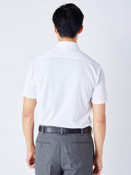 【大きいサイズ/メンズ】ノーアイロン半袖ストレッチiシャツ 襟裏配色デザインアイシャツ（ボタンダウン）（メンズトップス）MEGASQUARE（アリノマフォーメン）  05