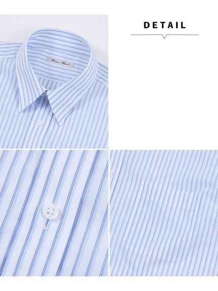 【大きいサイズ/メンズ】抗菌防臭・形態安定半袖ワイシャツ3枚組（ブルー系　レギュラーカラー）（標準シルエット）（メンズトップス）MEGASQUARE（アリノマフォーメン）  14