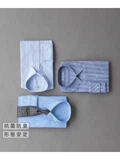 【大きいサイズ/メンズ】抗菌防臭・形態安定長袖ワイシャツ3枚組（レギュラーカラー）