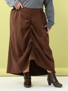 【SiB】前ギャザースカート　大きいサイズ レディース