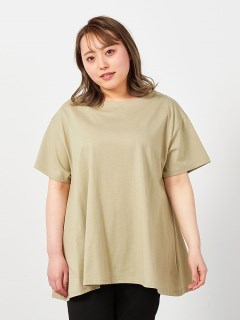 【L-8L】EL.FO CVC天竺AラインTシャツ　大きいサイズ レディース