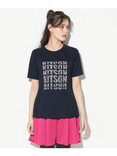 大きいサイズ　ロゴプリント半袖Tシャツ／KITSON（UVカット・吸汗速乾・抗菌防臭）