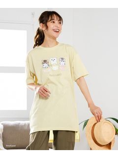 大きいサイズ デザインチュニックTシャツ/mofusAnd