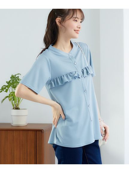 大きいサイズ 美ラクRUタッチフリルデザインシャツ（接触冷感・UVカット）（シャツ・ブラウス）SMILELAND（スマイルランド (Lー10L)）  21