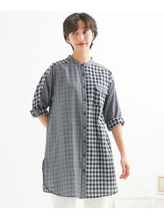 大きいサイズ 綿100％ダブルガーゼオーバーシャツ【Otona Purete】