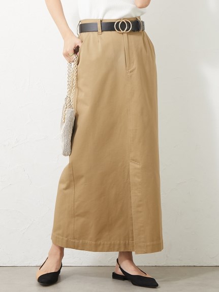 大きいサイズ 綿100％ロングスリットマキシタイトスカート（シックスタイル）（タイトスカート）CHIC STYLE（シックスタイル）  04