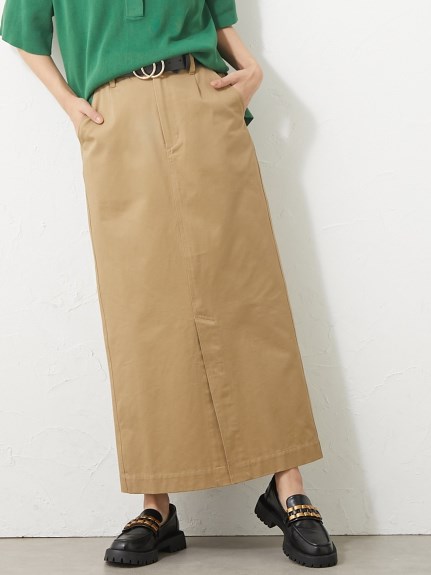 大きいサイズ 綿100％ロングスリットマキシタイトスカート（シックスタイル）（タイトスカート）CHIC STYLE（シックスタイル）  27