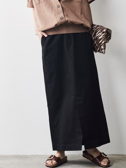 大きいサイズ 綿100％ロングスリットマキシタイトスカート（シックスタイル）（タイトスカート）CHIC STYLE（シックスタイル）  61