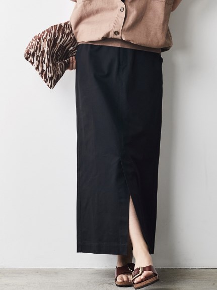 大きいサイズ 綿100％ロングスリットマキシタイトスカート（シックスタイル）（タイトスカート）CHIC STYLE（シックスタイル）  63