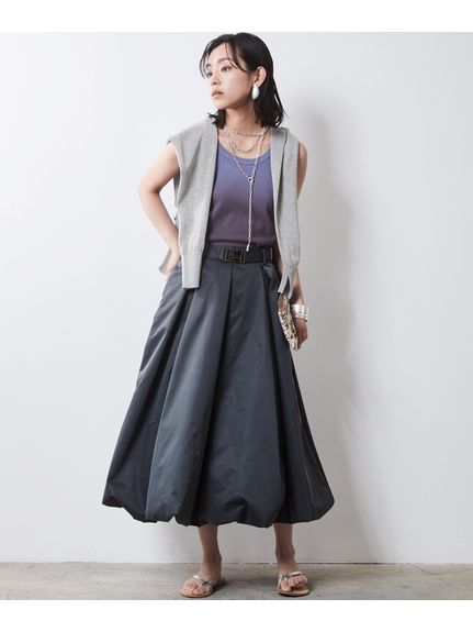 大きいサイズ フレアバルーンスカート（シックスタイル）（ロング丈・マキシ丈スカート）CHIC STYLE（シックスタイル）  36