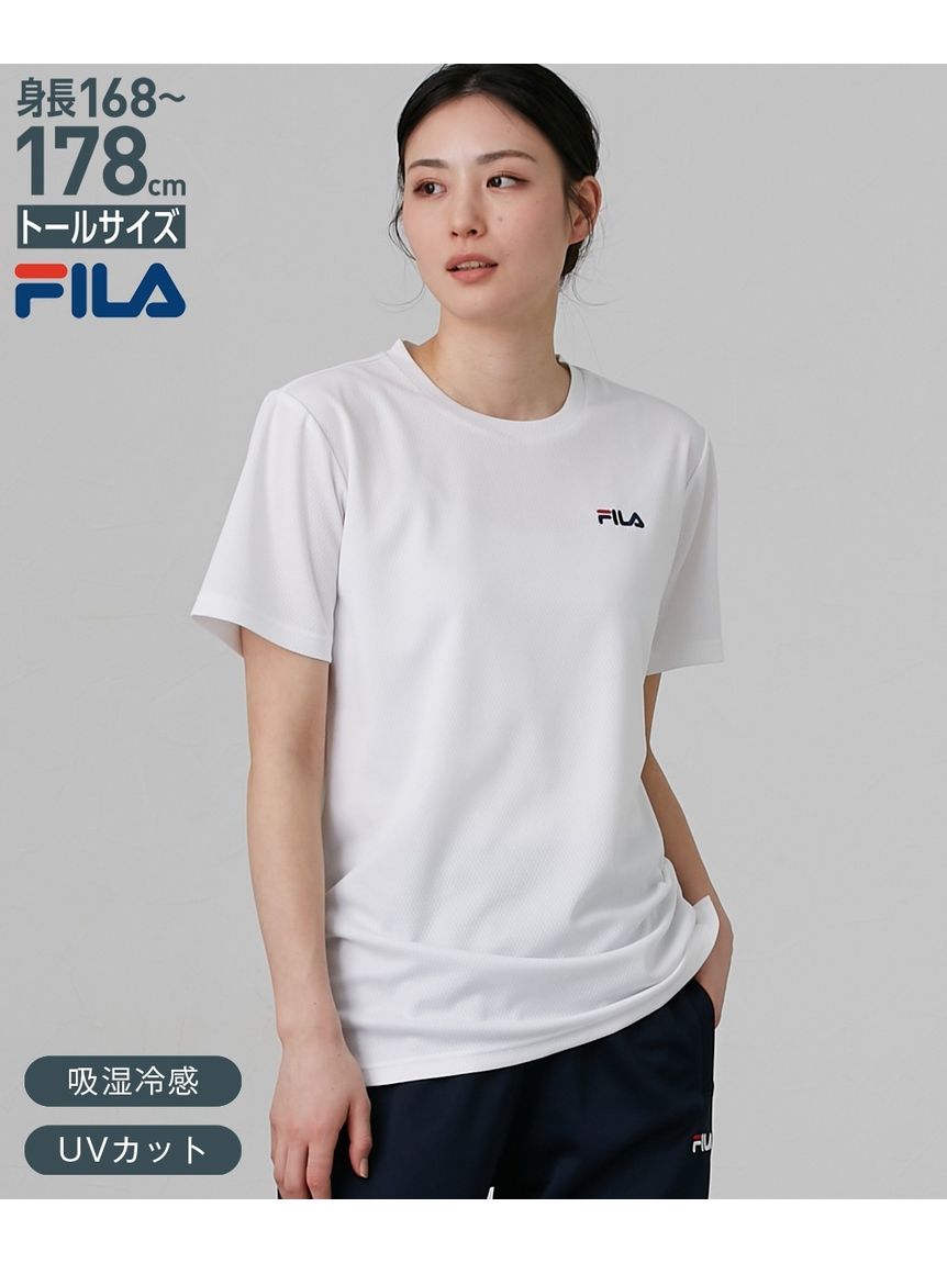 Alinoma】ＦＩＬＡ 高身長 潤クールワンポイントロゴ半袖Tシャツ（吸湿 