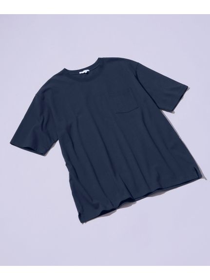 【大きいサイズ/メンズ】綿100％ヘビーウェイトオーバーサイズ5分袖Tシャツ（胸ポケット付）
