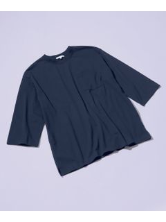 綿100％ヘビーウェイトオーバーサイズ7分袖Tシャツ（胸ポケット付）