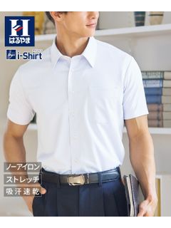 【大きいサイズ/メンズ】ノーアイロン半袖ストレッチiシャツ　ドビーストライプアイシャツ（レギュラーカラー）