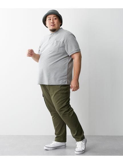 【大きいサイズ/メンズ】着回し豊富！お腹ゆったりポケット付半袖カノコポロシャツ（メンズトップス）MEGASQUARE(Nissen)（アリノマフォーメン）  12