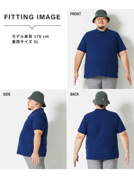 【大きいサイズ/メンズ】着回し豊富！お腹ゆったりポケット付半袖カノコポロシャツ（メンズトップス）MEGASQUARE(Nissen)（アリノマフォーメン）  14