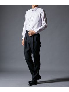 ノーアイロン長袖ストレッチｉシャツ ドビーストライプアイシャツ（レギュラーカラー）