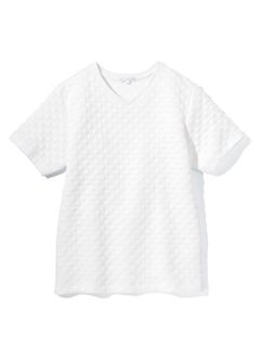 変わり織VネックTシャツ【3L以上お腹ゆったり】