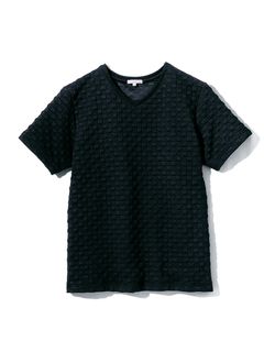変わり織VネックTシャツ【3L以上お腹ゆったり】