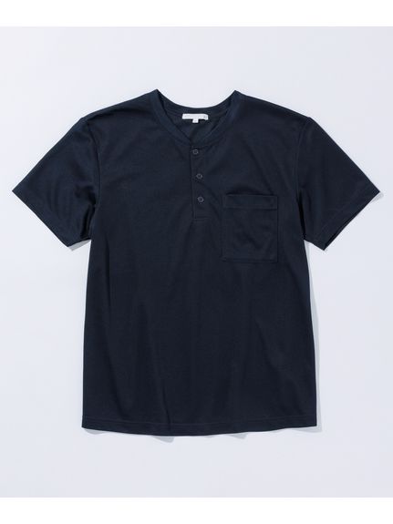 吸汗速乾メッシュ半袖ヘンリーネックポケット付Tシャツ（お腹ゆったり）（メンズトップス）MEGASQUARE(Nissen)（アリノマフォーメン）  04
