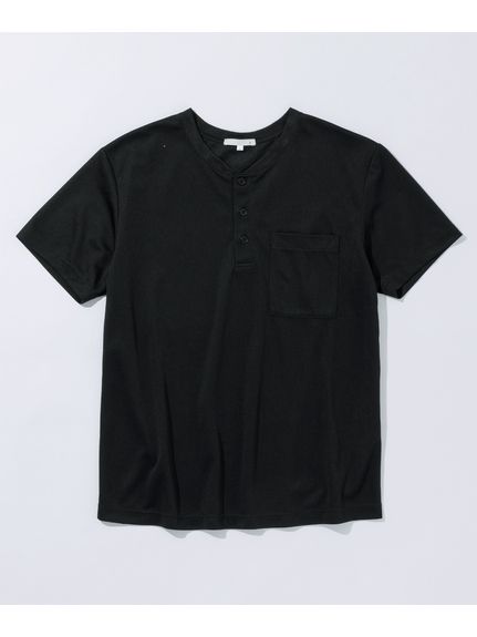 吸汗速乾メッシュ半袖ヘンリーネックポケット付Tシャツ（お腹ゆったり）（メンズトップス）MEGASQUARE(Nissen)（アリノマフォーメン）  05