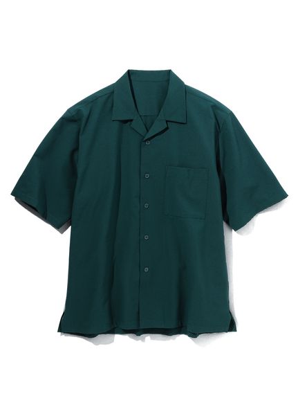 吸汗速乾シアサッカーオーバーサイズオープンカラー5分袖ストレッチシャツ（セットアップ可能）（メンズトップス）MEGASQUARE(Nissen)（アリノマフォーメン）  01