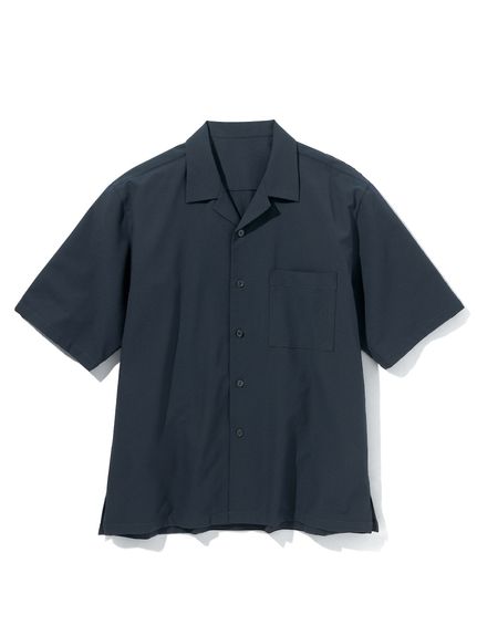吸汗速乾シアサッカーオーバーサイズオープンカラー5分袖ストレッチシャツ（セットアップ可能）（メンズトップス）MEGASQUARE(Nissen)（アリノマフォーメン）  02