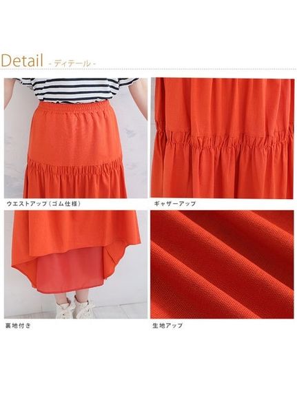 Rin麻レーヨンギャザースカート / 大きいサイズ Rin（ロング丈・マキシ丈スカート）Rin（リン）  16