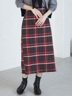 Rin　細魅せチェックツイードスカート / 大きいサイズ Rin
