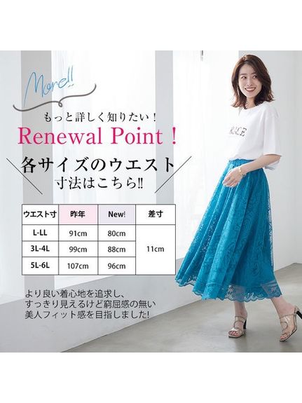 ###Rinスカラップレーススカート / 大きいサイズ Rin（ロング丈・マキシ丈スカート）Rin（リン）  09
