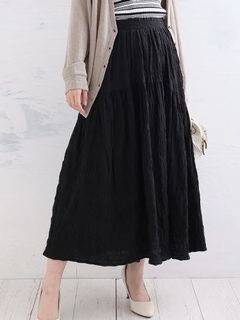 Rinシアーアーチギャザースカート / 大きいサイズ Rin