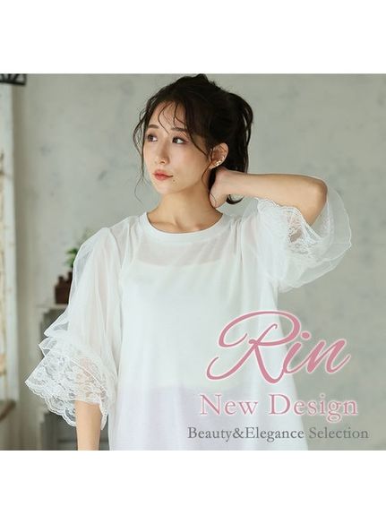 Rin シアーラメテレコパフ袖カットソー / 大きいサイズ Rin（カットソー・プルオーバー）Rin（リン）  04