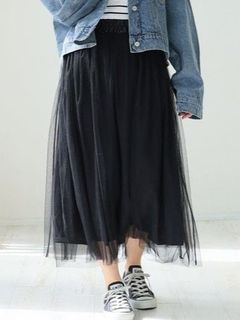 Rin 華やぎ美人な チュール レーススカート / 大きいサイズ Rin