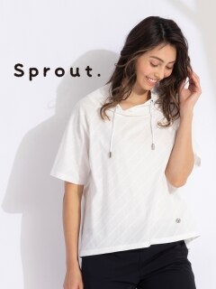 【Sprout.】リップルジャカード　ラグランスリーブTシャツ